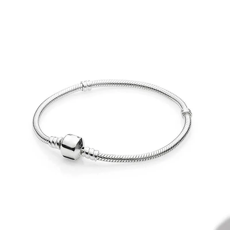 Women Mens Classic design Charm Bracelets for Pandora Real Sterling Silver Snake Chain Bracelet Set Girlfriend Gift designer Charms bracelets with Original Box