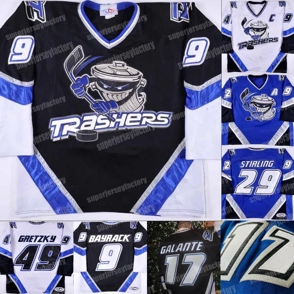 Maillots de hockey pour jeunes Danbury Trashers 2004-05 Jersey Brent Gretzky Mike Bayrack Galante Brad Wingfield Jon Mirasty Scott Stirling Bren dan M