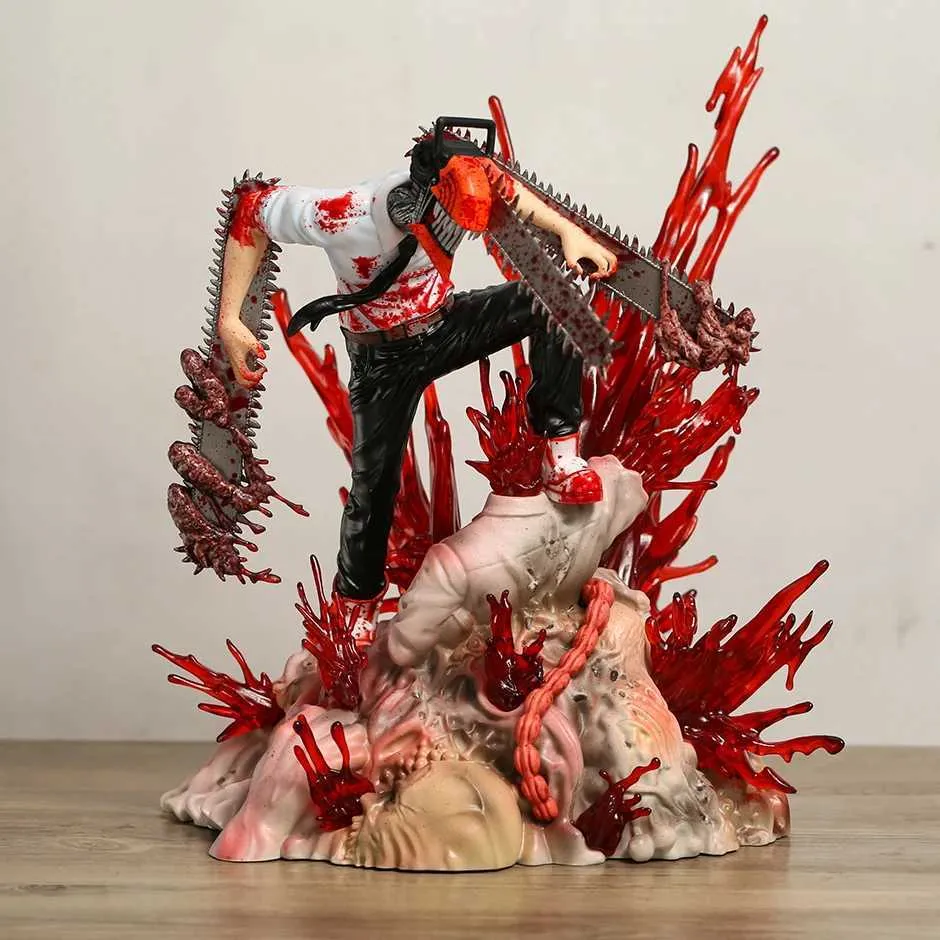 Anime Chains Man Scramble Denji Figura Estátua Decoração Modelo Brinquedo