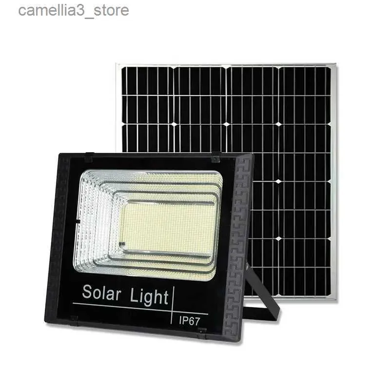 Luzes de parede solares Luzes de inundação solares 50w 100w 200w 300w 500w LED Refletor movido a energia solar Refletor à prova d'água ao ar livre solar com controle remoto Q231109