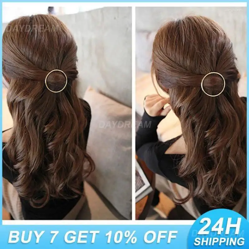 Hair Accessories Fashion Round Jewelry Women Girls Metal Circle Clips Hairpins Wedding Party