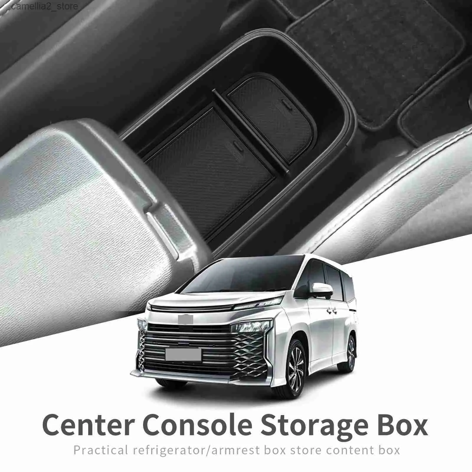 Bilarrangör Smabee Center Console Storage Box för Toyota Noah Voxy 90 -serien Bil Central Armest Tray Organizer Interiör Tidying Accessories Q231109