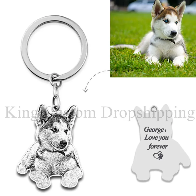 Keychains Bedanyards Day de Natal personalizada Grava de animais de estimação Pos