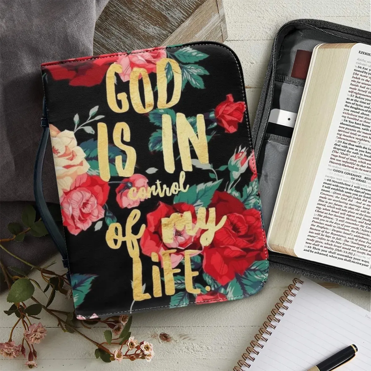 Evening Bags Bible Bag for Ladies Handbags PU Leather Zipper Handle Cover Case Practical Church Gathering Scripture Carrying Book 231108