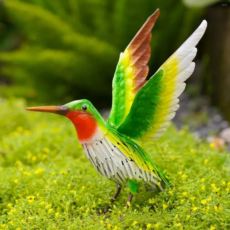 Décorations de jardin Goodeco Hummingbird Sculpture d'oiseau en métal Décor fait à la main pour cour Cadeaux d'art parfaits Femmes / Maman / Amoureux des oiseaux