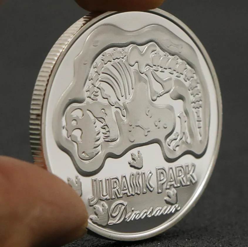 Silver plaqué commémoratif Jurassic Park Dinosaur Coin - Arts Crafts Metal Collectible