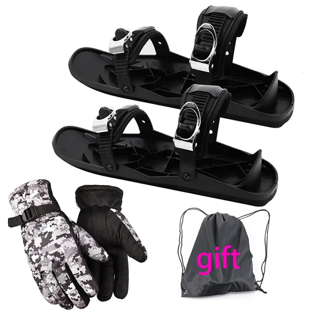 Fixations de snowboard Bottes de ski d'hiver pour skieur Bottes de snowboard Mini Snowblade Patins Skis alpins pour sports de plein air Ski Cadeau 231109