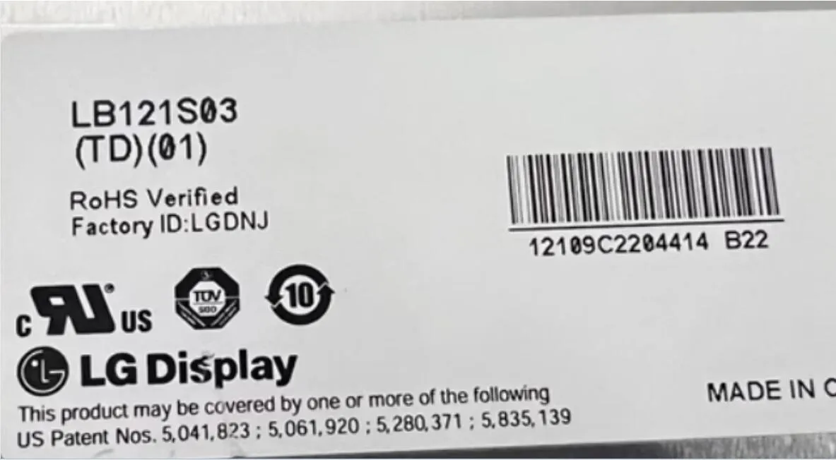 Orijinal LG Ekran LB121S03-TD01 12.1 