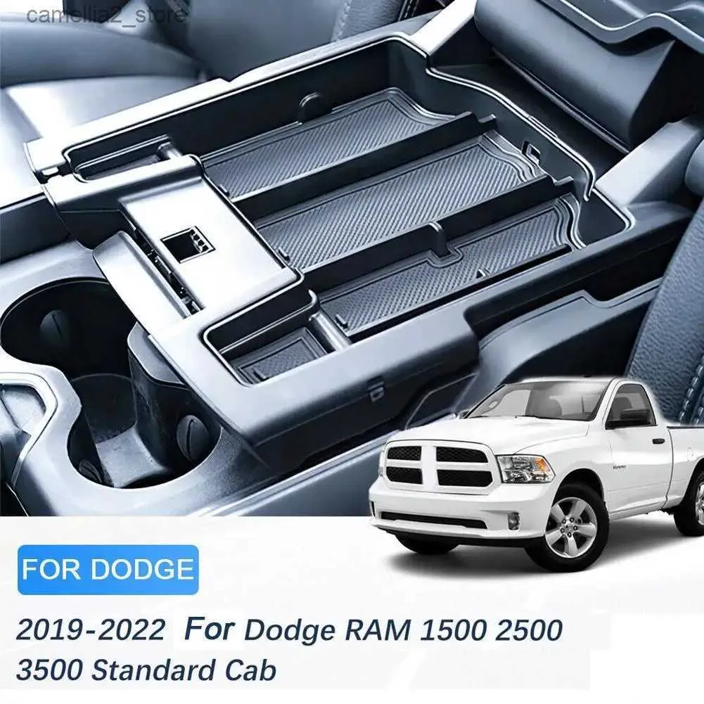 Organisateur de voiture Boîte de rangement d'accoudoir de voiture Conteneur d'organisateur de console centrale pour Dodge RAM 1500 2500 3500 2019 2020 2021 2022 Accessoires V5O3 Q231109