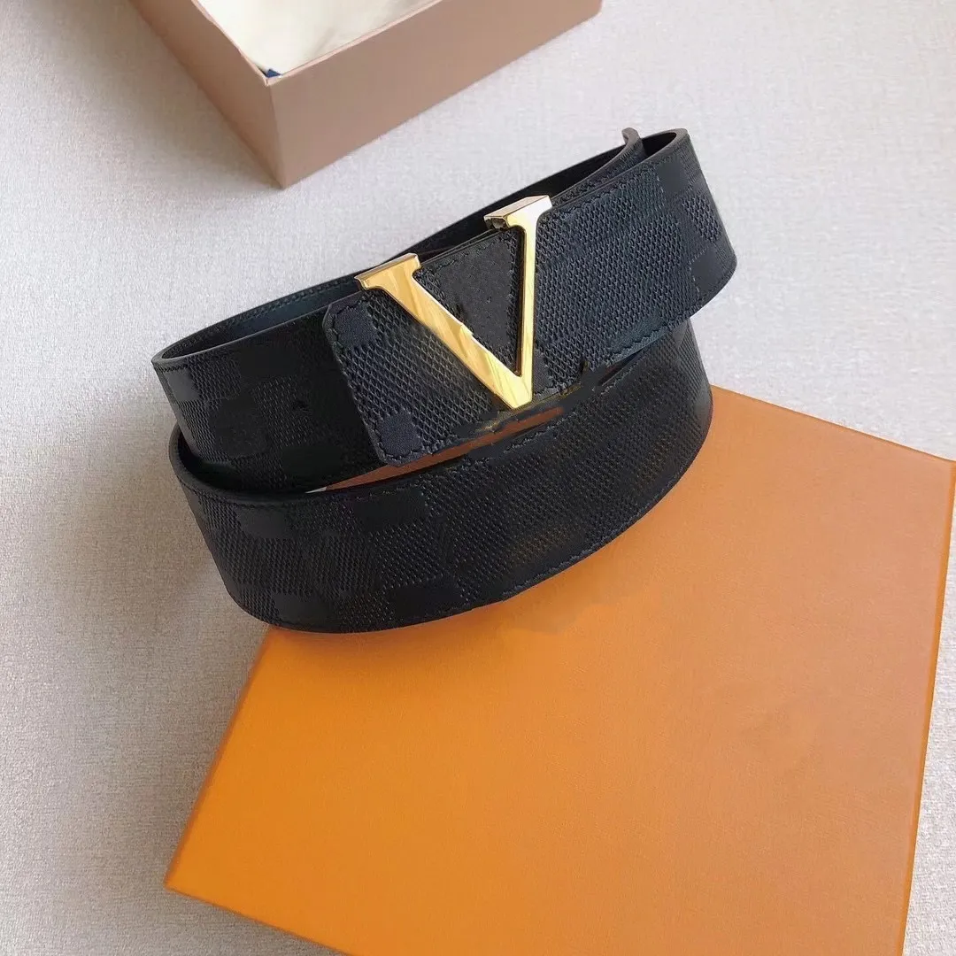 Ceinture de créateur en cuir de veau pour homme d'affaires, polyvalente, 40mm, ceinture réversible, boucles en alliage, style classique avec boîte