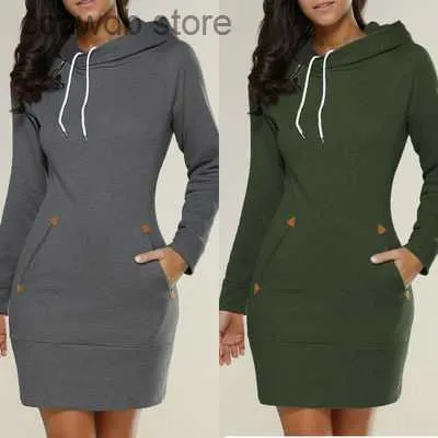 Basic Casual Dresses 2017 hooded High Neck Long Sleeve Sweater Dress 5 colors 8 sizes s-5xl T231109