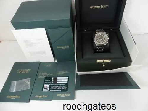 Audemar Pigue Watches Royal Oak Watch Automatic Audemar Pigue SS Royal Oak 50th green dial chronograph 26240 box/papers HBLQ