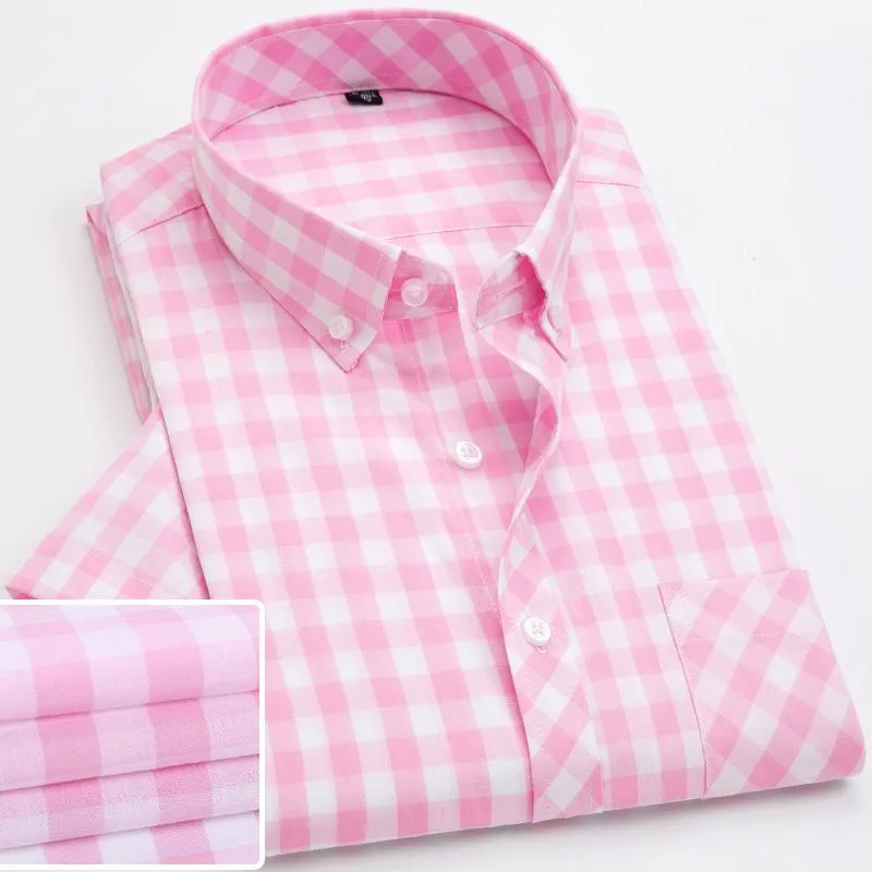 Casual shirts voor heren heren mode kleur geplaid shirt zomer zomers korte mouw slanke fit geruite ontwerp vrije tijd voor tienerjongens jonge manmen's