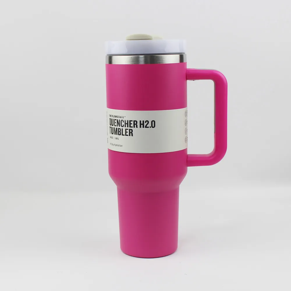 40 Oz Tumbler with Handle and Straw Vacuum Insulated Tumbler with