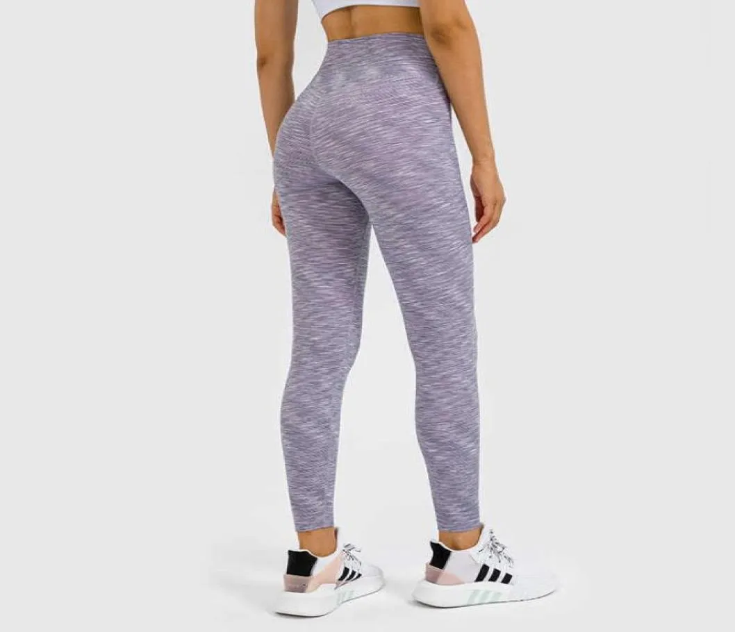 Kadın Tayt ipliği boyalı çıplak yoga kıyafetleri pantolon yüksek bel elastik koşu fitness spor taytlar rahat egzersiz spor kıyafetleri6312214
