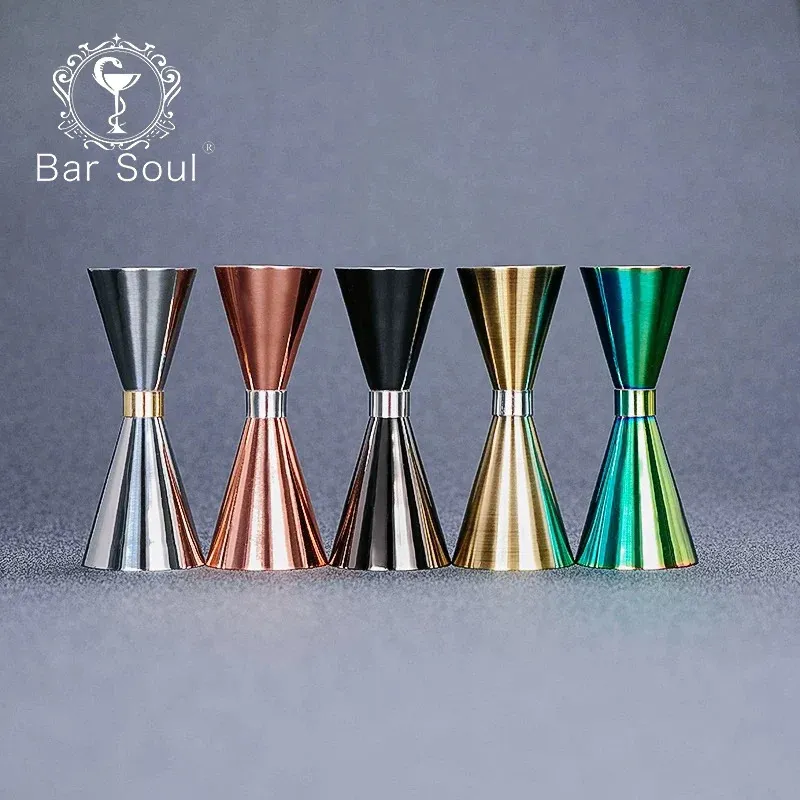 Bar Tools Bar Soul Cocktail Bar Jigger Japanese Style Stainless Steel Jigger Double Spirit Measuring Cup Professional Bartender Tools 231109