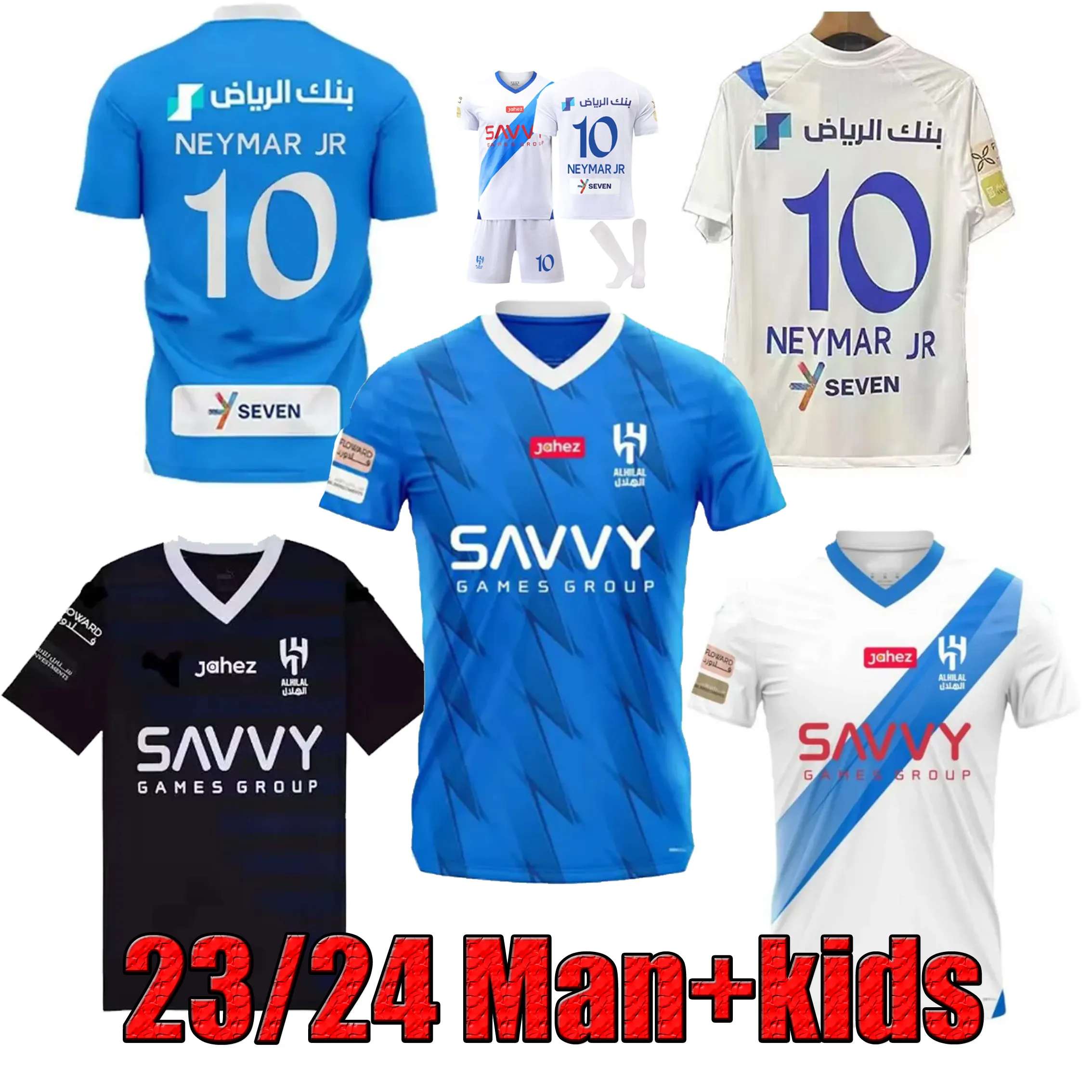 2023/24 AL-Hilal Saudi FC Leyard Crescent Al Hilal Neymar Home Away Terceiro Fan de foot Camisetas Futbol Soccer T-Shirts