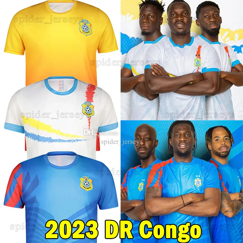 23 24 Dr Congo National Football 팀 축구 유니폼 2023 2024 축구 셔츠 최고 Bifouma Charpentier Ganvoula Home Men Uniforms