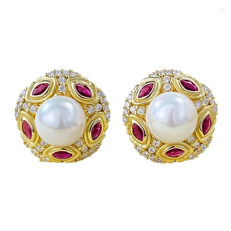 Dangle Earrings 2023 925 Silver Synthetic 7mm Pearl Ear Studs Fashionable Medieval Style Stylish And Simple