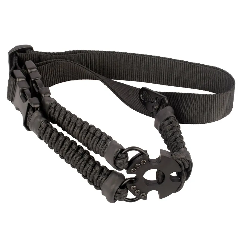 Multi-Purpose American Braided Para-Rope Hunting Sniper Single Point Rope Tactical Strap Gun Sling Stronger Quick Release Tactical Bungee Rifle Belt QD Buckle
