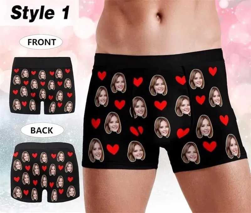 Fournitures de fête Sous-vêtements personnalisés avec visage personnalisé Je l'ai léché donc sa mine Boxers Po Anniversaire Cadeaux d'anniversaire pour petit ami