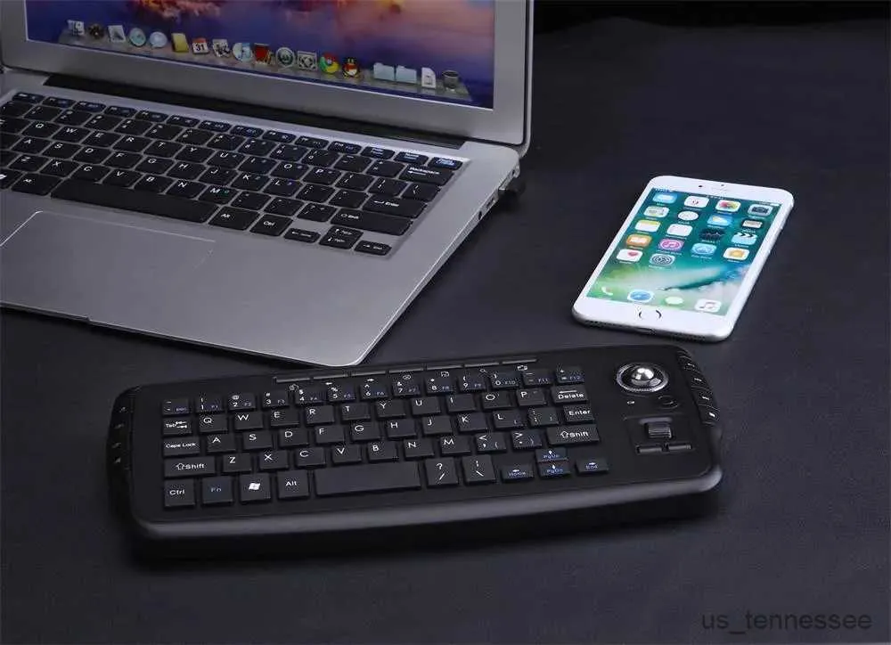 Tastiere Tastiere Tastiera multimediale Tastiera trackball wireless Mini tastiera wireless 2.4G in un set di tastiere multimediali Per PC portatile da ufficio R231109