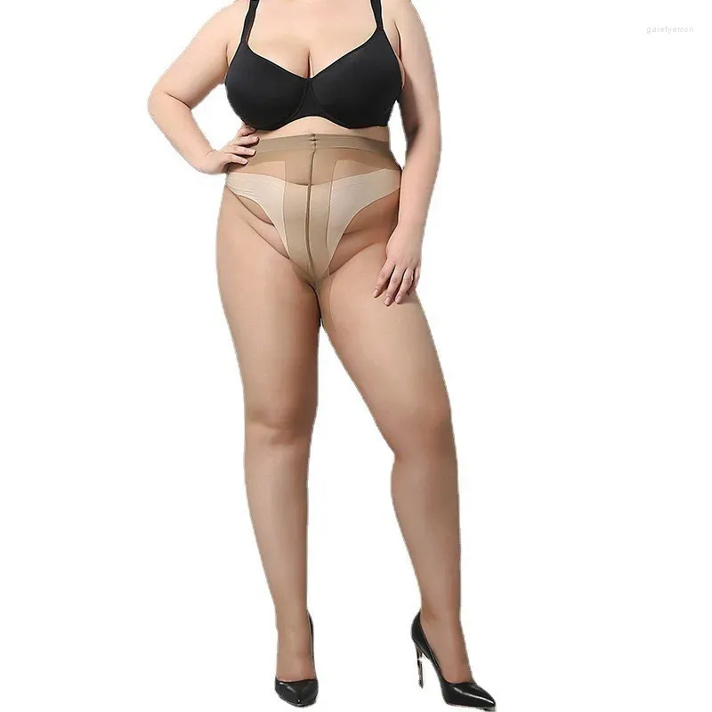 Vrouwensokken xxl/xxxl plus size t-crotch strakke panty sexy nylon panty's grote grote meid kousen hoge kwaliteit 60-110 kg