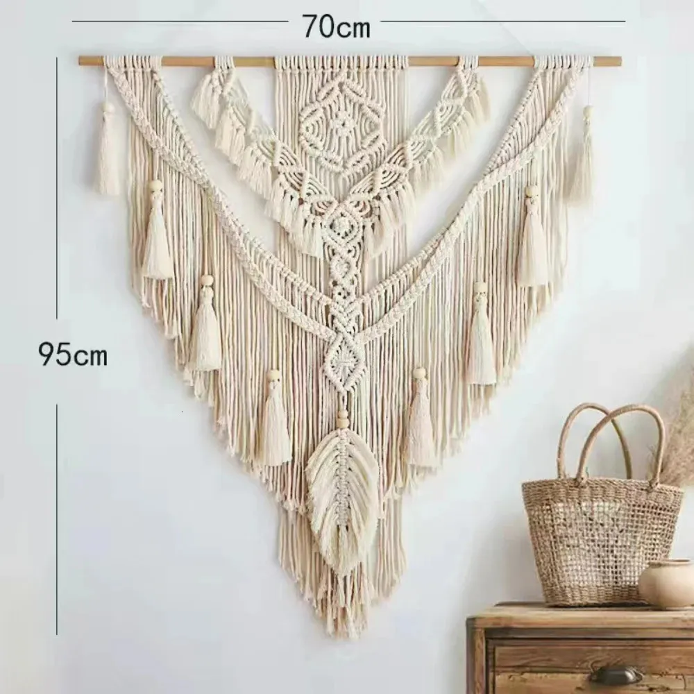 Decorações de Natal estilo nórdico parede pendurado macrame tapeçaria algodão boho decoração de casa quarto decoração de parede tapries boêmio el tecido arte 231109