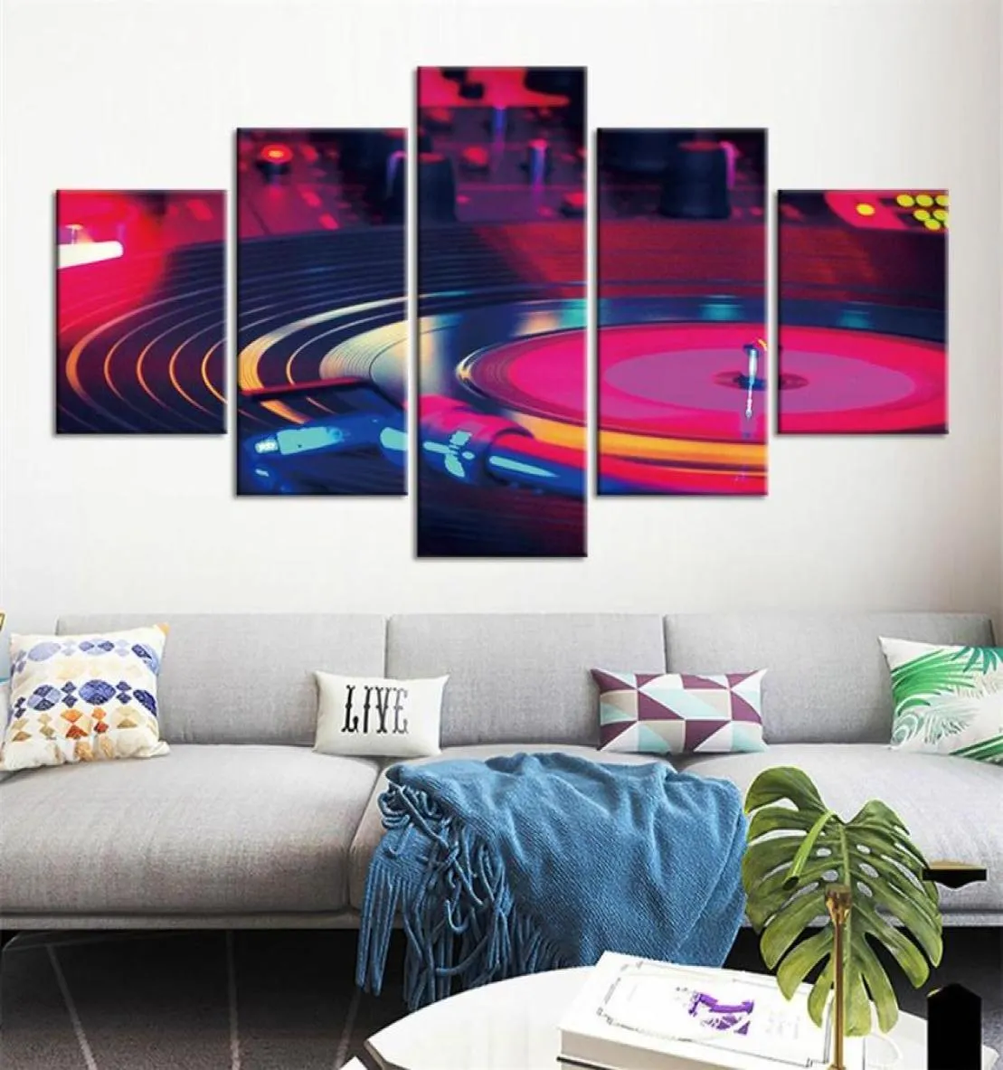 5 Panel DJ Music Art Art Pictures Malowanie plakatu dekoracji domowej obraz do salonu257e8078605