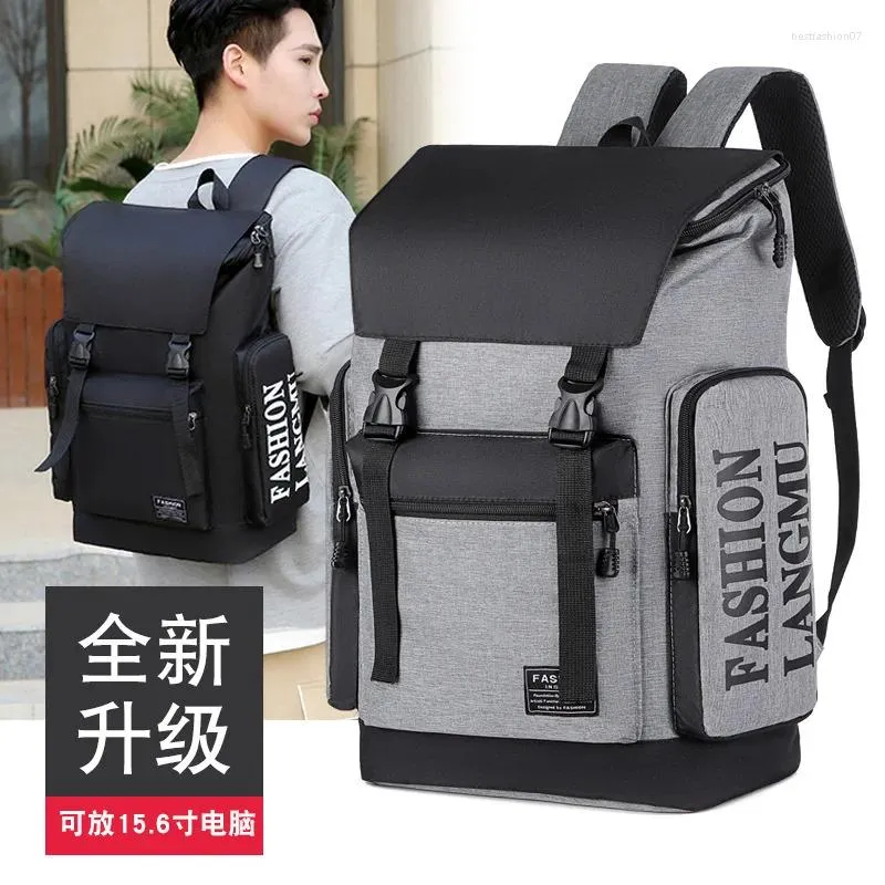 Mochila escolar masculina de lona, mochila casual para laptop, à prova d'água, bolsa de viagem de grande capacidade para mulheres adolescentes