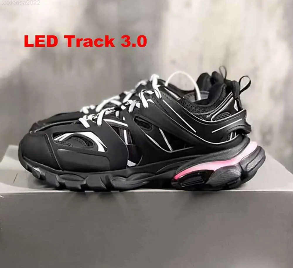 Chaussures habillees Designer Led Track 3 3.0 Chaussure Hommes Femmes Manden Triple Noir Blanc Rose Bleu Oranje Jaune Vert Tess. Gomma Sneaker Pistes Sport 203ess