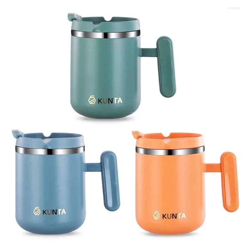 Mugs Stainless Steel Coffee Mug Insulated Water Cup Double Wall Teacup Travel Tumbler With Lid For Home Room Office Outdoor 450ml