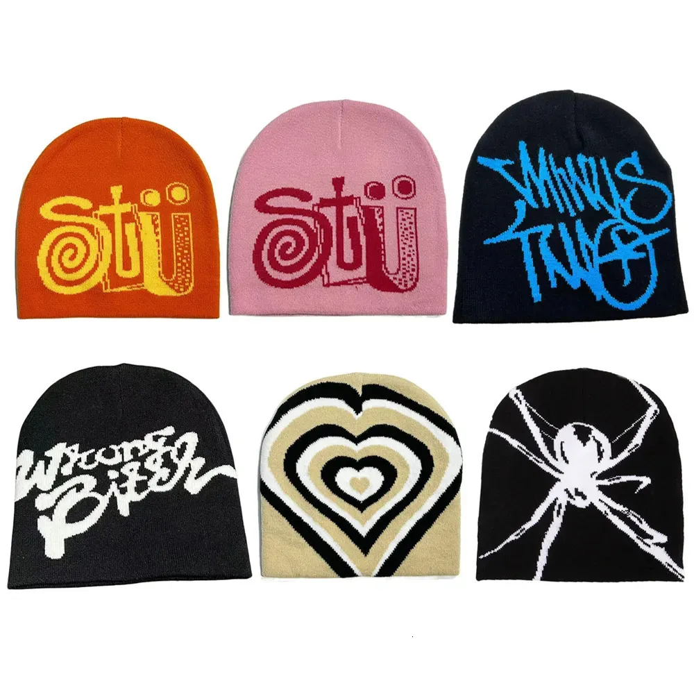 BeanieSkull Caps Knitting Cap Beanie Bonnet Y2K Beanies Moda Imprimir Homens Mulheres Quentes Inverno Chapéus Lã Frio Unisex Acessórios 231109