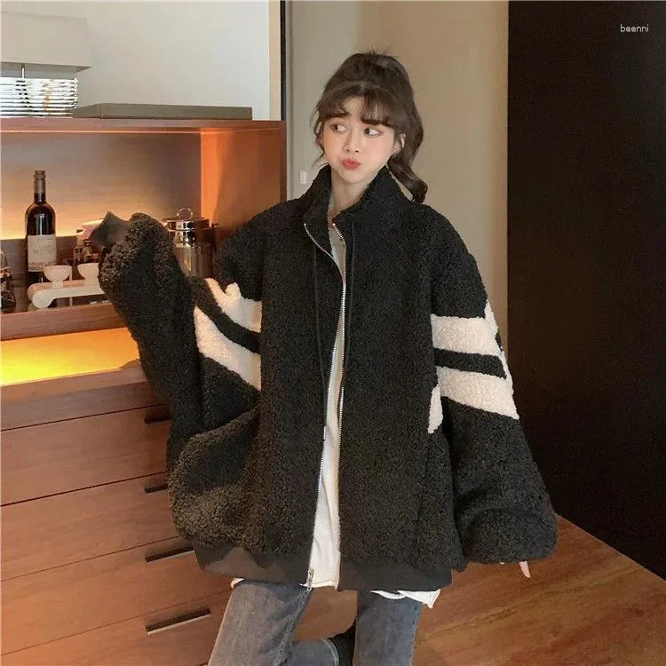 Manteau polaire berbère pour femme, manteau ample, simple boutonnage avec fermeture éclair, à la mode, pardessus, automne et hiver, 2023
