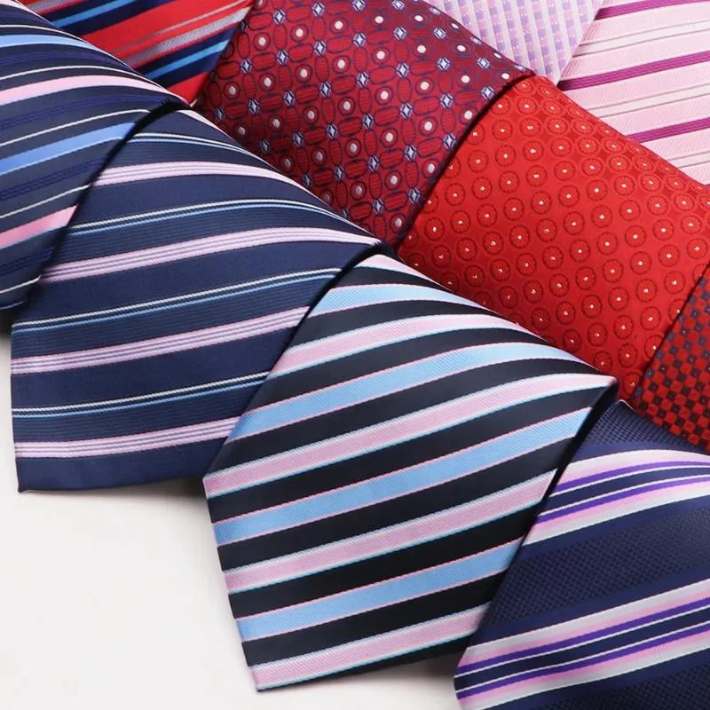 Noeuds papillon Design Polyester cravate bleu rayé cravate pour hommes d'affaires robe de soirée de mariage vêtements quotidiens accessoires cadeaux