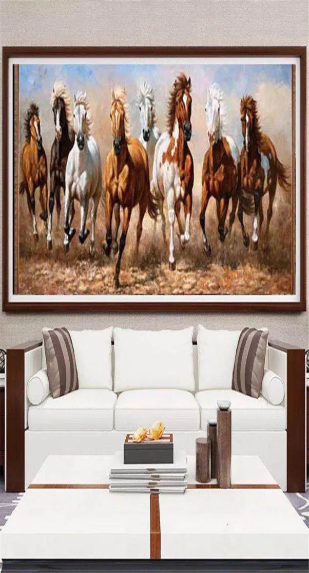 Large White Running Horses Canvas Painting Oversized Modern Animal Poster and Print Wall Art Picture for Living Room Home Decor3544375