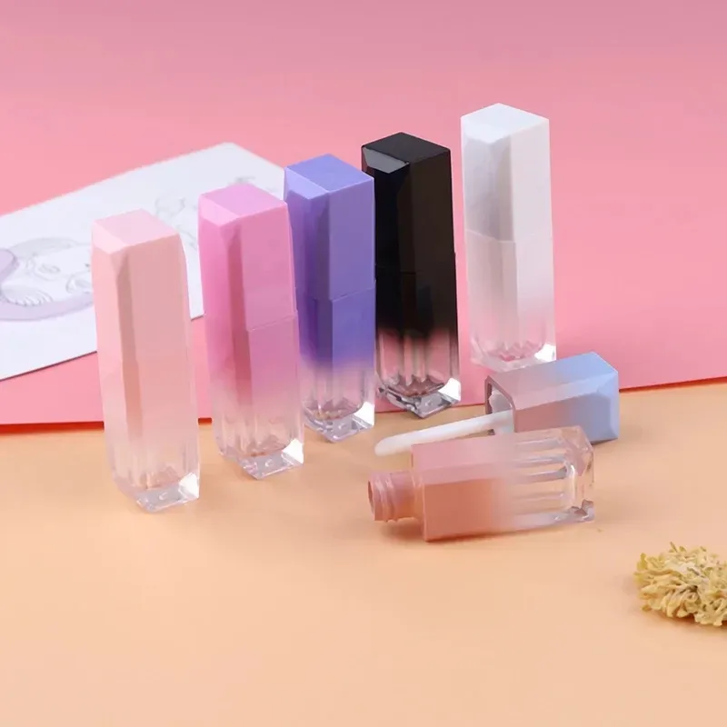 Simple 5ml Gradient Color Lipgloss Plastic bottle Containers Empty Clear Lip gloss Tube Eyeliner Eyelash Container