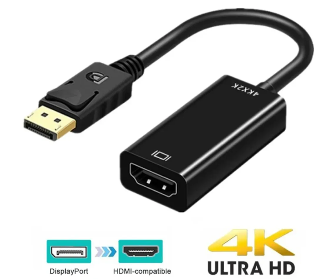4K Displayport-HDMI Uyumlu Adaptör Erkek DP'den Kadın HDMI Uyumlu Kablo Dönüştürücü Video Ses Aktarım Kablosu 4K HDTV PC Projektör için