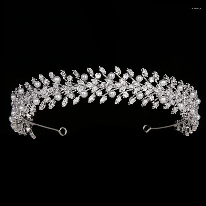 Haarspeldjes Tiara's En Kroon HADIYANA Temperament Vrouwen Bruids Accessoires Lady Party Haarband Zirkoon BC5838 Princesa