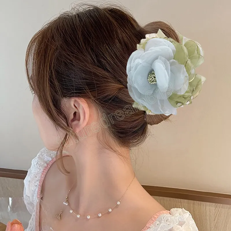 Blume Mode Haar Krabben Klaue Klemmen Mädchen Frühling Sommer Neue Haarspange Haarnadel Für Frauen Elegante Süße Haarschmuck