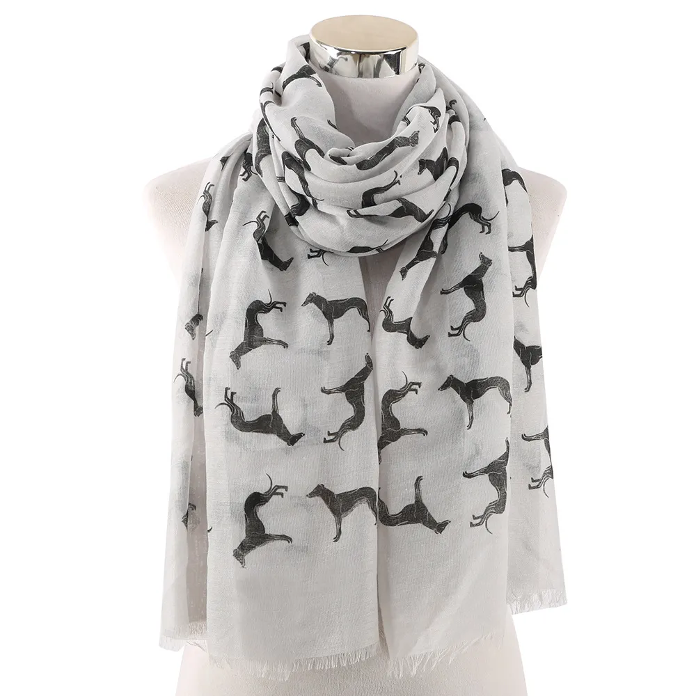 French Bulldog Dog Print Scarf Shawl Wrap Soft Lightweight Large Size