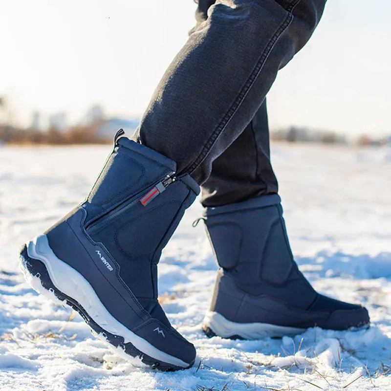 Bottes Bottes d'hiver pour hommes chaussures d'hiver hommes bottes de neige imperméable antidérapant fourrure épaisse chaud unisexe femmes bottes d'hiver pour-40 degrés 231108