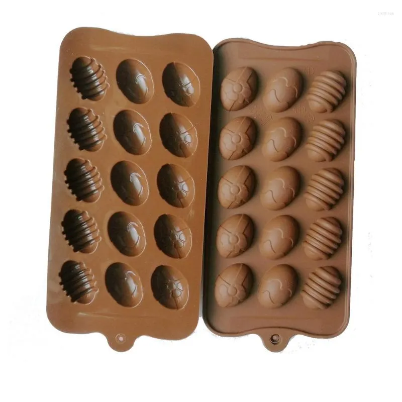 Baking Moulds 15 Holes Easter Eggs Cake Molds Silicone Chocolate Bakeware Dish High Temperature Kitchen Accessories