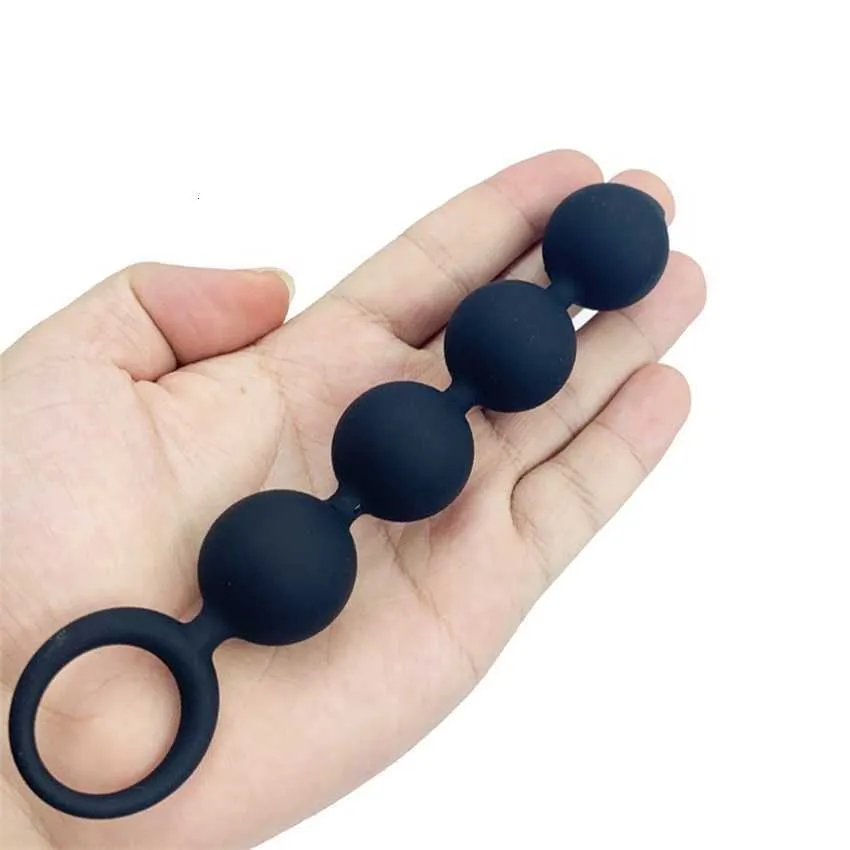 Juguete sexual masajeador con cuentas anales pequeñas, tapón Anal de silicona para mujeres, tienda de bolas, juguetes para adultos, tapón erótico para ano para hombres y mujeres