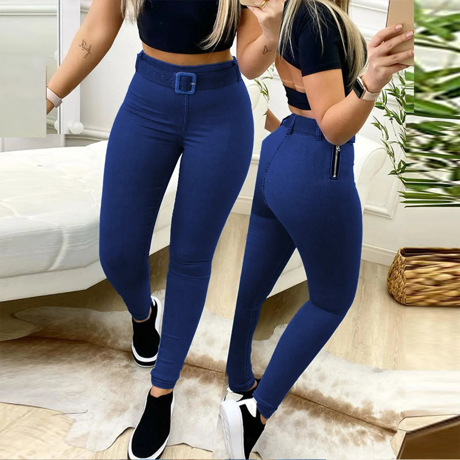 Kvinnor Pants Capris Kvinnor Pants Spring Autumn Fashion Belt Leisure Trousers Leggings High midjan Butt Lift Skinny Pants Women Clothing Y2K 231108