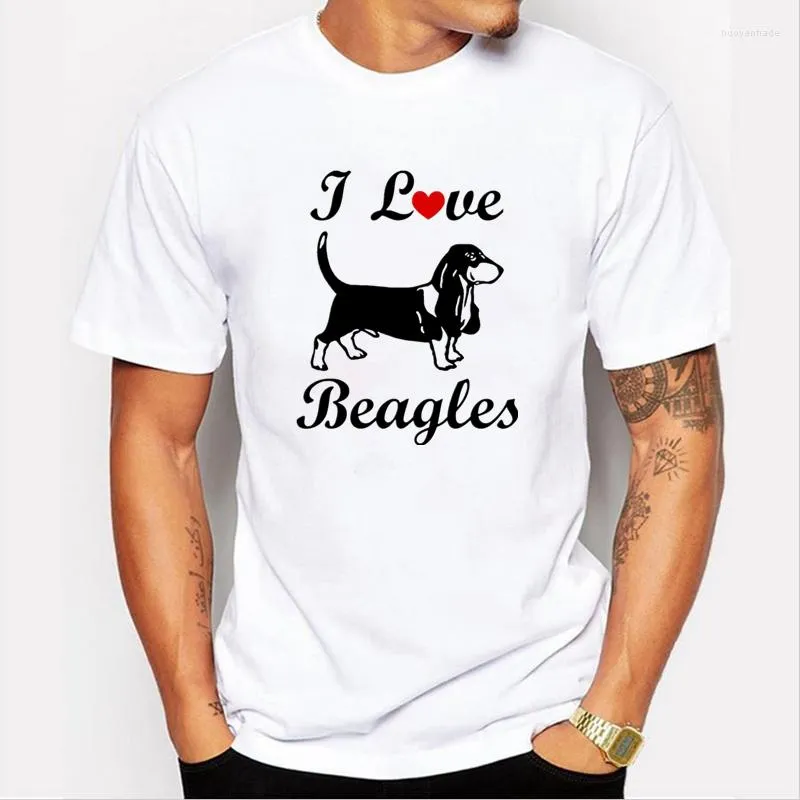 Camisetas para hombre TriDitya 50508 # I LOVE BEAGLES DOG Shirt Camiseta Top Tee Summer Fashion Cool O Neck manga corta