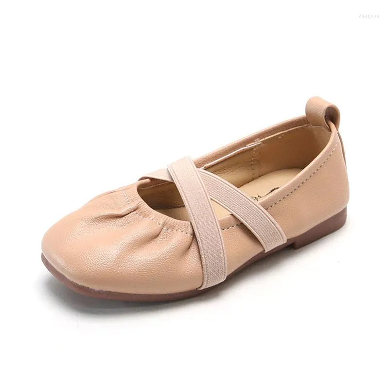 Athletic Shoes COZULMA Kids Girls Cross-Over Elastic Band Elegant Princess Flats 2023 Children Soft Sole Casual Size 21-35