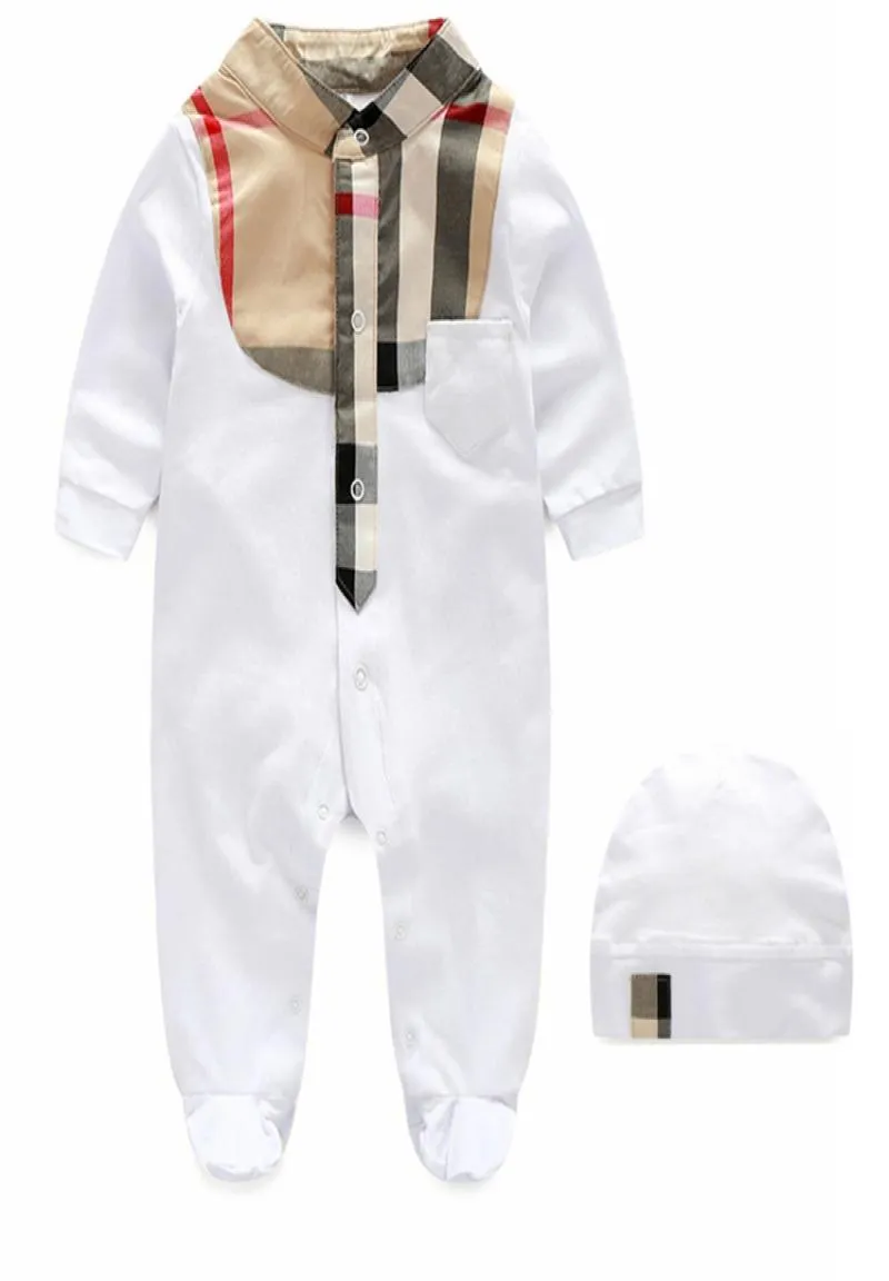 Plaid Baby rompers Spring Autumn Long Sleeve Baby Boy Girl Romper Infant Warm jumpsuits Kids Cotton baby clothes JY8357535892