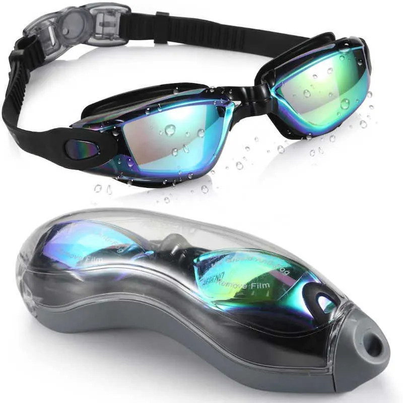 Goggles Professional Adviefy Anti-Fog Ant-Fog УФ-защита Мужчины Женщины плавающие Goggles Водонепроницаемые регулируемые силиконовые бокалы Googles P230408