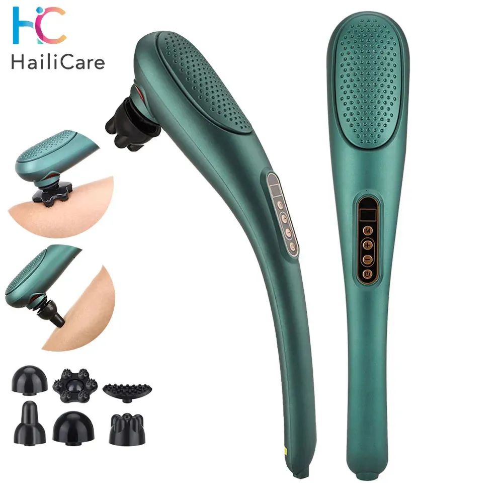 Back Massager Handhållen kroppsmassager Infraröd uppvärmningsvibration Trådlös laddning Body Massager Hammer Massage Stick Midja Ben Relax 231108